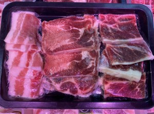 韓燒拼盤（五花腩。牛仔骨。牛舌心 共400-500g）